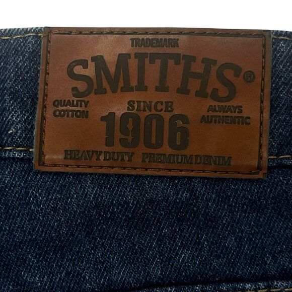 Smiths Workwear Mens 42X30 Dark Wash Flannel Lined Heavy Duty Straight Leg Jeans - Picture 5 of 5